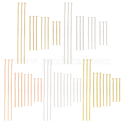 Benecreat 200 шт. 20 вида латунных штифтов с плоской головкой, разноцветные, 20~50 мм, Руководитель: 1.7~1.8 mm, штифты : 0.6 мм, 22 датчик, 10шт / стиль