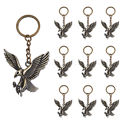 DICOSMETIC 10Pcs Antique Bronze Eagle Key Ring Flying Eagle Keychain Scout Leader Keychain Alloy Keyrings in Retro Style Bag Ornament Keychains Gift Scoutmaster Gift for Men
