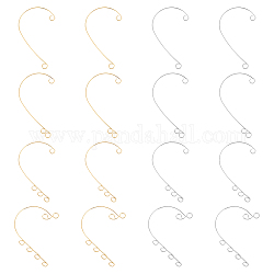 UNICRAFTALE 48Pcs 4 Styles Stainless Steel Ear Cuff Findings 2 Colors Non Pierced Ear Cuff Clips with 2/3/4/6 Loop Wraps Around Ear Wraps for Jewelry Making