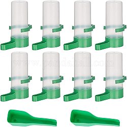 AHANDMAKER Automatic Bird Water Bottle, 8 Pcs 90ml Automatic Bird Feeder and 2 Pcs Plastic Pet Food Scoops, Bird Water Bottle Drinker Container Food Dispenser Hanging in Birds Cage