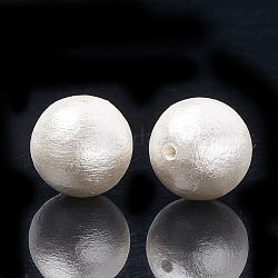 Gepresste Baumwollperlen, umweltfreundlich, gefärbt, Runde, weiß, 18~18.5 mm, Bohrung: 1.6 mm