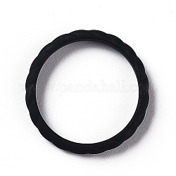 Силиконовые перстни, твист, чёрные, внутренний диаметр: 18 мм