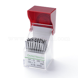 Orchid Needles for Sewing Machines, DPx5 #16(100) , Platinum, Pin: 1.0mm, 38.5x2mm, Hole: 0.5mm, about 10pcs/card, 10cards/box