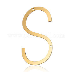 201 connettori per maglie in acciaio inossidabile, lettera, oro, letter.s, 37x19.5x1mm, Foro: 1 mm