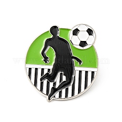 Football Theme Enamel Pin, Platinum Plated Alloy Badge for Backpack Clothes, Human Pattern, 29x27.5x1.5mm