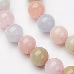 Chapelets de perles en morganite naturelle, ronde, 10mm, Trou: 1mm, Environ 39 pcs/chapelet, 15.5 pouce