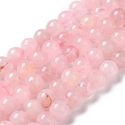 Fili di perline tinti di quarzo rosa naturale, tondo, 6mm, Foro: 0.8 mm, circa 60pcs/filo, 14.96'' (38 cm)