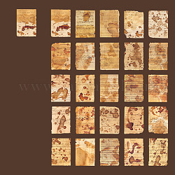 50 個 25 模様ヴィンテージレタースクラップブック紙  DIYアルバムスクラップブック用  背景紙  日記の装飾  長方形  ゴールデンロッド  140x100mm  2個/スタイル