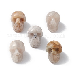 Natural Crazy Agate Display Decoration, for Home Office Tabletop, Skull, 18~23x17~23.5x23~26mm