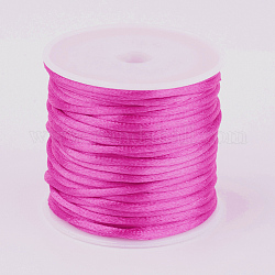 Нейлоновый шнур, атласный шнур, для изготовления украшений из бисера, китайское вязание, фиолетовые, 1.5 мм, около 16.4 ярда (15 м) / рулон