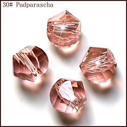 Perles d'imitation cristal autrichien, grade AAA, facette, polygone, saumon clair, 10mm, Trou: 0.9~1mm