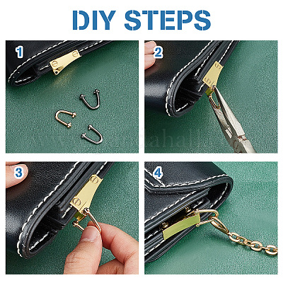 WADORN 8 Sets Metal Side Clip Bag Buckle, 4 Colors Purse Suspension Clasp  Detachable Bag Strap