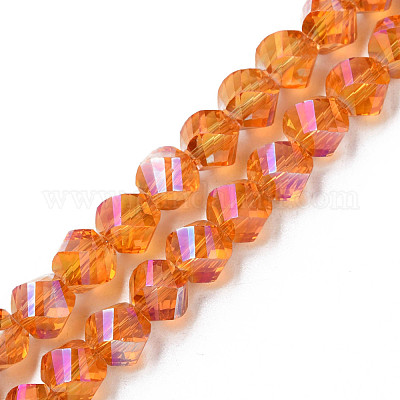 Chapelets de perles en verre transparent électrolytique&nbsp;EGLA-N002-39-C01-1