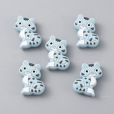 Katzen-Silikonperlen&nbsp;SIL-WH0002-86C-1