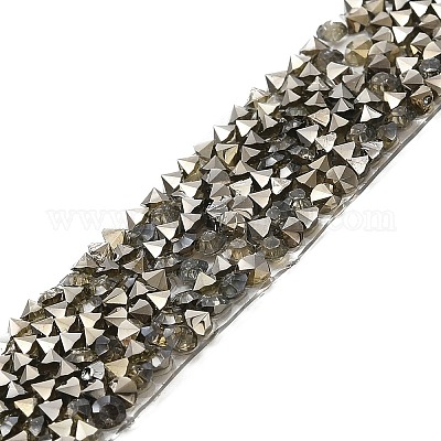 GUNMETAL CRYSTAL HOTFIX RHINESTONE TRIM 