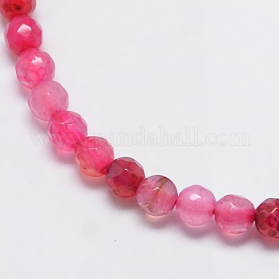 Chapelet de perles rondes en agate naturelle&nbsp;G-L084-4mm-10-1