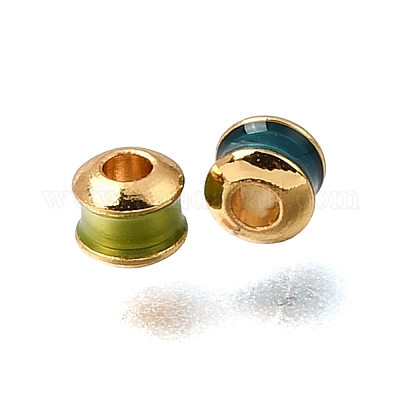 Messing Emaille-Perlen&nbsp;KK-G605-03G-1