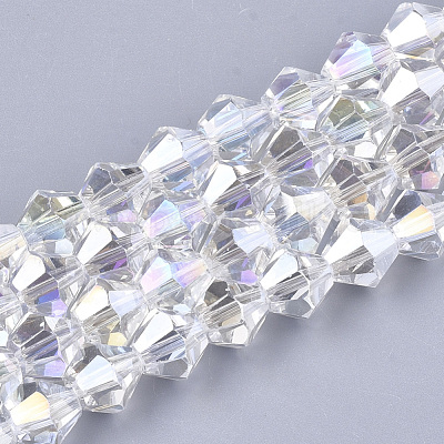 Chapelets de perles en verre électroplaqué&nbsp;X-EGLA-Q118-6mm-B17-1