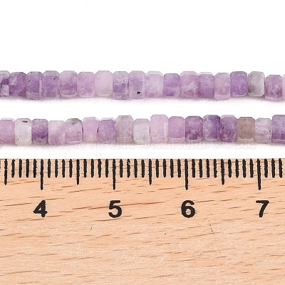 Natürliche Lepidolith / lila Glimmer Steinperlen Stränge&nbsp;G-G345-C18-2x4mm-1