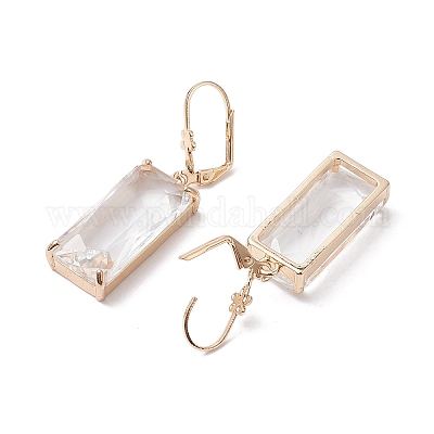 Orecchino a monachella in vetro&nbsp;EJEW-C077-03KCG-02-1