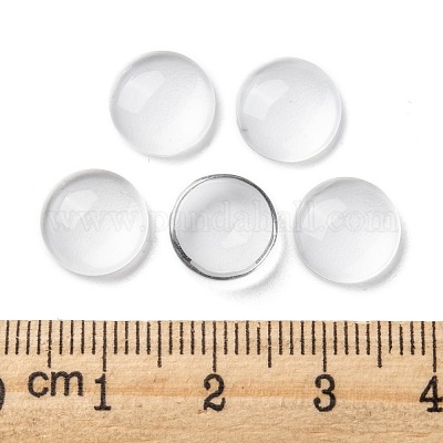 Pandahall 100pcs Clear Glass Cabochon 30x20x6mm Oval Transparent Flat Back Glass Dome Cabochons Tiles for DIY Craft Photo Jewelry Making 