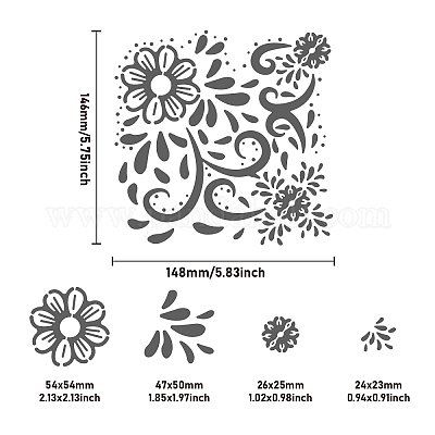 Wholesale BENECREAT Flower Pattern Metal Stencil 