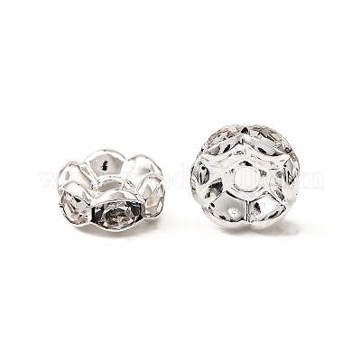 Messing Strass Zwischen perlen&nbsp;X-RB-A014-L8mm-01S-NF-1