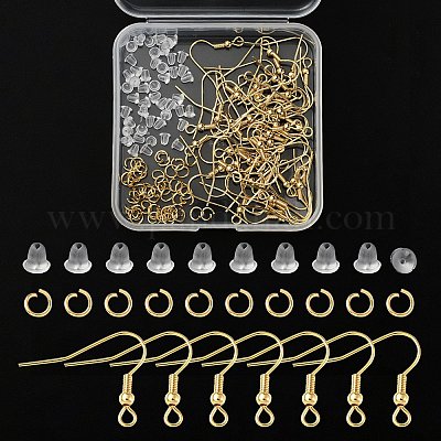 50pcs Stainless Steel Earring Hooks + 50pcs Stainless Steel Jump