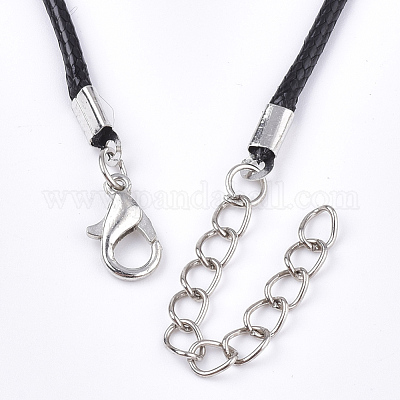 Gewachsene Schnur Halskettenherstellung mit  Zubehör aus Eisen&nbsp;X-NJEW-R229-2.0mm-02-1