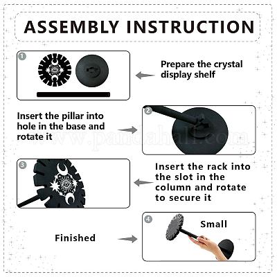 Support De Table En Cristal Avec Phases De Lune En Bois - Présentoir élégant Pour Pendules Et Pendentifs