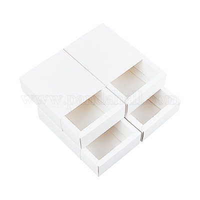 Christmas Party Favors Wedding BENECREAT 20 Pack Kraft Paper Drawer Box 12.8x11x4.3cm White Soap Jewelry Candy Boxes Small Gift Boxes for Gift Wrapping 
