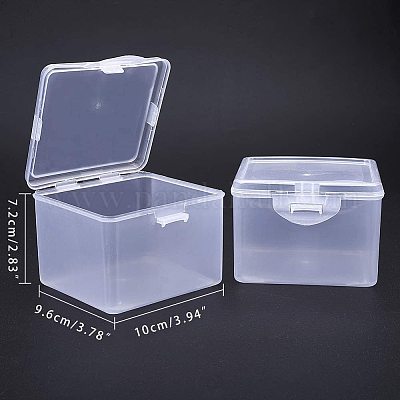 64pcs/box Plastic Bead Containers Flip Top Tiny Beads Storage