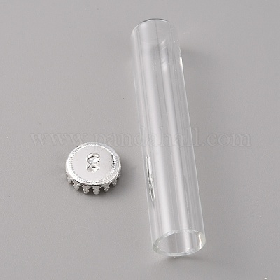 Transparente Glasflasche Anhänger&nbsp;GLAA-WH0039-03S-1