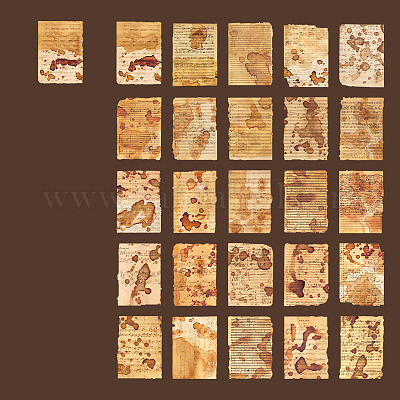 Wholesale 50Pcs 25 Patterns Vintage Letters Scrapbook Paper