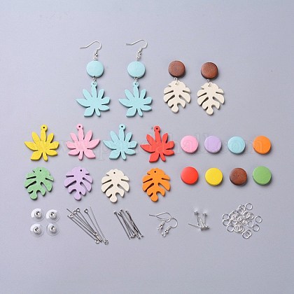 Diyモンステラリーフピアス作り 木製のビーズで 真鍮のピアスフックと真鍮の弾丸クラッチピアスバックキャッチ ミックスカラーの通販 Jp Pandahall Com