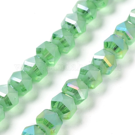 Electroplate transparentes abalorios de vidrio hebras EGLA-I018-AB09-1