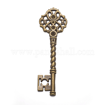 Schlüssel tibetischer Stil Anhänger Fassungen für Strasssteine TIBEB-A101291-AB-LF-1