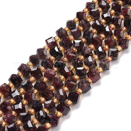 Natürlicher Granat Perlen Stränge G-P463-38-1