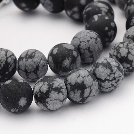 Cuentas naturales de copo de nieve de obsidiana piedras preciosas G-J338-03-10mm-1
