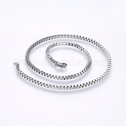 304 Stainless Steel Box Chain Necklaces NJEW-F226-05P-05-1