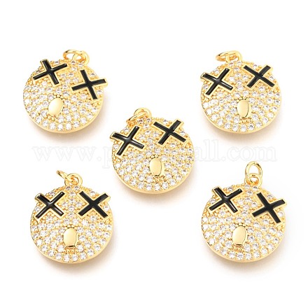 Латунные микропаве прозрачные подвески с фианитом X-ZIRC-B0004-15G-1