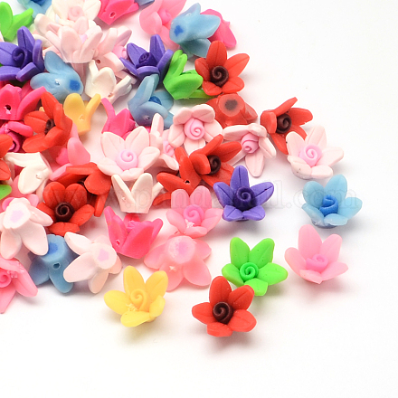 Handmade Polymer Clay Flower Beads CLAY-Q221-09-1