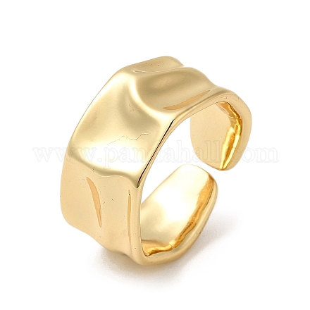 Rack Plating Brass Twist Plain Open Cuff Rings RJEW-E290-06G-1