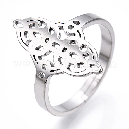 304 anillo ajustable de acero inoxidable con nudo marinero RJEW-T027-01P-1