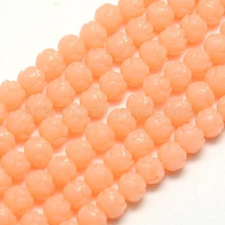 Lotus Flower Synthetic Coral Beads Strands CORA-L001-C-01-1