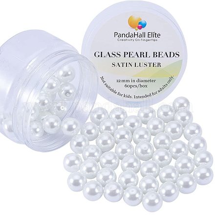 Pandahall elite 12mm environ 60 pièces minuscule perle de verre perles rondes assortiment lot pour kit de fabrication de bijoux HY-PH0001-12mm-RB001-1