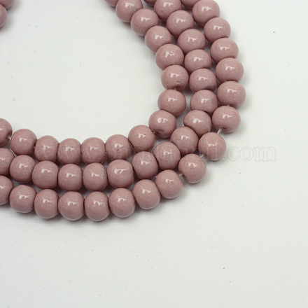Painted Glass Beads Strands X-DGLA-S071-4mm-B24-1