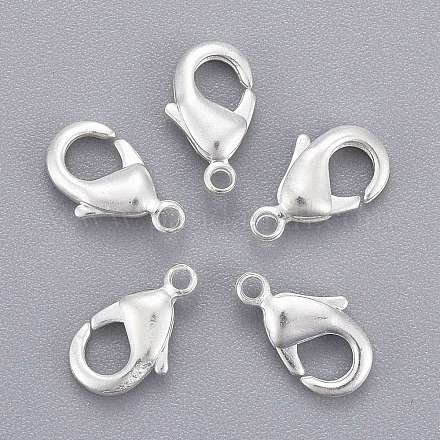 Silver Color Plated Brass Lobster Claw Clasps X-KK-901-S-NF-1