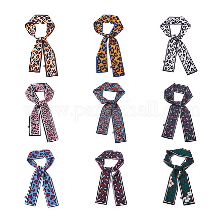 Givenny-eu 9pcs 9 foulards en soie de couleur décorer AJEW-GN0001-03-1