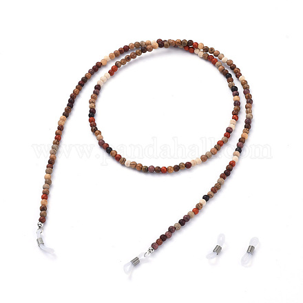 Chaînes de lunettes en perles de bois naturel AJEW-EH00033-1